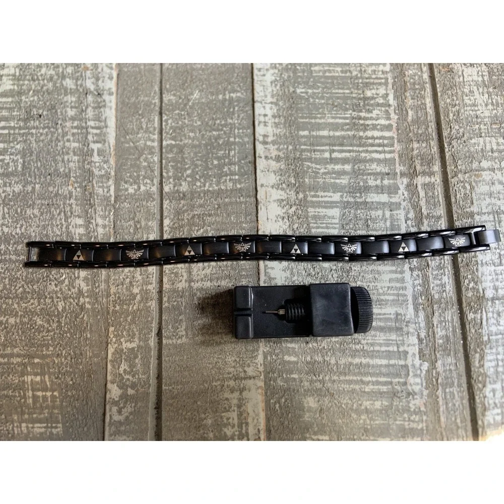 Men's Titanium Stainless Steel Magnetic Bracelet Black 8.5